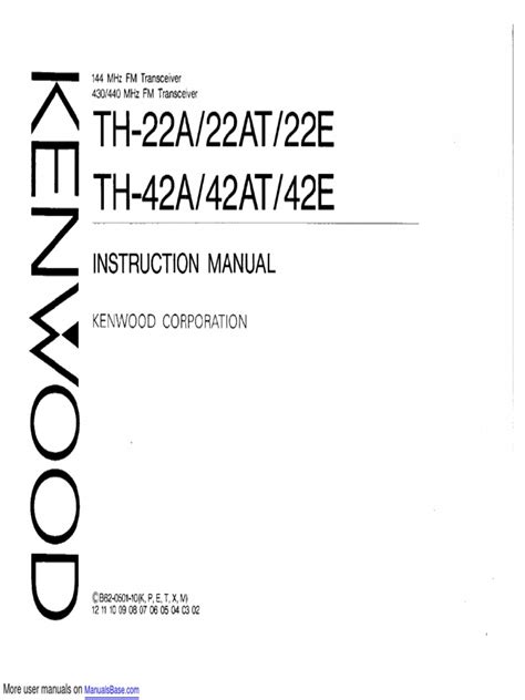 Kenwood 22AT Manual pdf manual